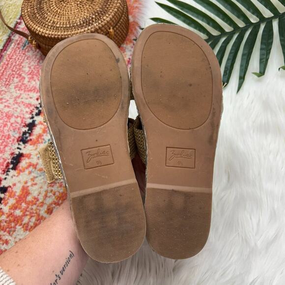 Zodiac Tan Silver Metallic Slip On Chunky Woven Boho Izzy Platform Sandal 9.5 - Picture 9 of 10